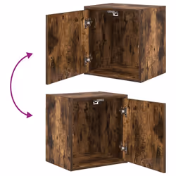 vidaXL Garage Wall Cabinet Concrete Grey Engineered Wood cabinet - smoked oak - Additional view 8