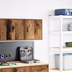 vidaXL Garage Wall Cabinet Concrete Grey Engineered Wood cabinet - old wood