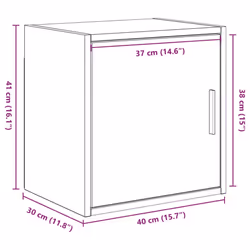 vidaXL Garage Wall Cabinet Concrete Grey Engineered Wood cabinet - artisian oak - Additional view 3