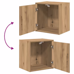 vidaXL Garage Wall Cabinet Concrete Grey Engineered Wood cabinet - artisian oak - Additional view 8