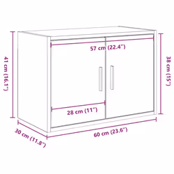 vidaXL Garage Wall Cabinet Concrete Grey Engineered Wood cabinet - white, 60 x 30 x 41 cm/ 2 pcs - Additional view 3