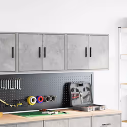 vidaXL Garage Wall Cabinet Concrete Grey Engineered Wood cabinet - concrete grey, 60 x 30 x 41 cm/ 2 pcs