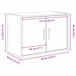 vidaXL Garage Wall Cabinet Concrete Grey Engineered Wood cabinet - concrete grey, 60 x 30 x 41 cm/ 2 pcs