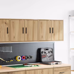 vidaXL Garage Wall Cabinet Concrete Grey Engineered Wood cabinet - artisan oak, 60 x 30 x 41 cm/ 2 pcs - Additional view 2