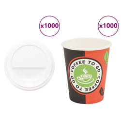) vidaXL Paper Coffee Cups with Lids 1000 pcs 16oz 400ml paper cup - 240 ml (8 oz