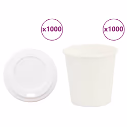 vidaXL Paper Coffee Cups with Lids 1000 pcs 8oz 200ml paper cup - 4oz/100ml