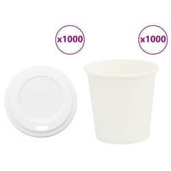 vidaXL Paper Coffee Cups with Lids 1000 pcs 8oz 200ml paper cup - 4oz/100ml