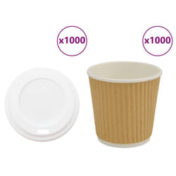 vidaXL Paper Coffee Cups with Lids 1000 pcs 4oz 100ml paper cup - 4oz/100ml