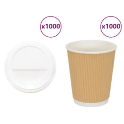 vidaXL Paper Coffee Cups with Lids 1000 pcs 4oz 100ml paper cup - 8oz/200ml