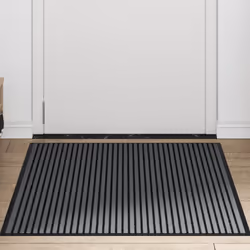 vidaXL Doormat Stripe Black and Grey 90x120 cm mat welcome mat door mat indoor