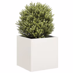 vidaXL Planter White 40x40x40 cm Cold-rolled Steel plant pot plant stand