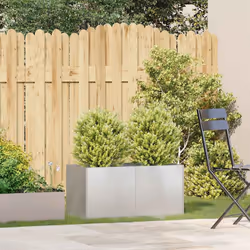 vidaXL Planter Outdoor Flower Pot Garden Raised Bed Patio Plant Pot Steel - stainless steel/light grey, 80 x 40 x 40 cm - Additional view 2