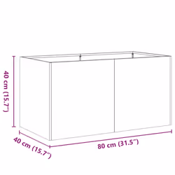 vidaXL Planter Outdoor Flower Pot Garden Raised Bed Patio Plant Pot Steel - stainless steel/light grey, 80 x 40 x 40 cm - Additional view 8