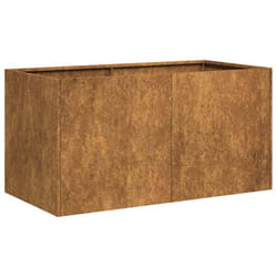 vidaXL Planter Outdoor Flower Pot Garden Raised Bed Patio Plant Pot Steel - weathering steel/brown, 80 x 40 x 40 cm