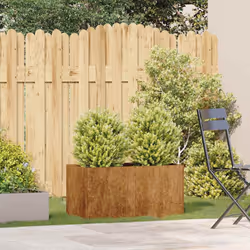 vidaXL Planter Outdoor Flower Pot Garden Raised Bed Patio Plant Pot Steel - weathering steel/brown, 80 x 40 x 40 cm - Additional view 2