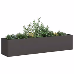 vidaXL Planter Black 200x40x40 cm Cold-rolled Steel plant pot plant stand
