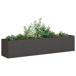 vidaXL Planter Black 200x40x40 cm Cold-rolled Steel plant pot plant stand