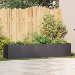 vidaXL Planter Black 200x40x40 cm Cold-rolled Steel plant pot plant stand