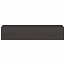 vidaXL Planter Black 200x40x40 cm Cold-rolled Steel plant pot plant stand
