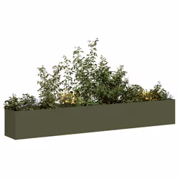 vidaXL Planter Olive Green 280x40x40 cm Cold-rolled Steel plant pot