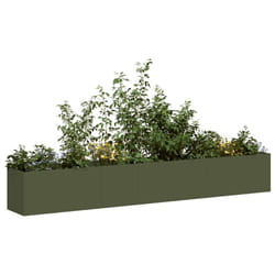 vidaXL Planter Olive Green 280x40x40 cm Cold-rolled Steel plant pot