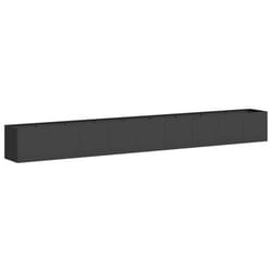 vidaXL Planter Outdoor Flower Pot Garden Raised Bed Patio Plant Pot Steel - steel/black, 360 x 40 x 40 cm