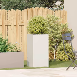 vidaXL Planter Outdoor Flower Pot Garden Raised Bed Patio Plant Pot Steel - steel/white, 40 x 40 x 80 cm - Additional view 2