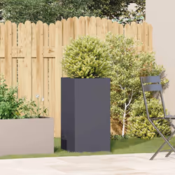 vidaXL Planter Outdoor Flower Pot Garden Raised Bed Patio Plant Pot Steel - steel/anthracite, 40 x 40 x 80 cm - Additional view 2