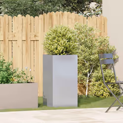 vidaXL Planter Outdoor Flower Pot Garden Raised Bed Patio Plant Pot Steel - galvanised steel, 40 x 40 x 80 cm