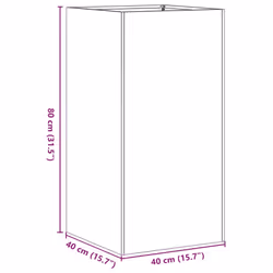 vidaXL Planter Outdoor Flower Pot Garden Raised Bed Patio Plant Pot Steel - galvanised steel, 40 x 40 x 80 cm