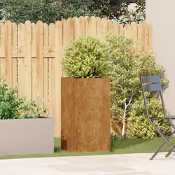 vidaXL Planter Outdoor Flower Pot Garden Raised Bed Patio Plant Pot Steel - weathering steel, 40 x 40 x 80 cm - Additional view 2