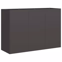 vidaXL Planter Outdoor Flower Pot Garden Raised Bed Patio Plant Pot Steel - steel/black, 120 x 40 x 80 cm