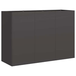 vidaXL Planter Outdoor Flower Pot Garden Raised Bed Patio Plant Pot Steel - steel/black, 120 x 40 x 80 cm