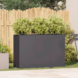 vidaXL Planter Outdoor Flower Pot Garden Raised Bed Patio Plant Pot Steel - steel/black, 120 x 40 x 80 cm