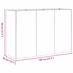 vidaXL Planter Outdoor Flower Pot Garden Raised Bed Patio Plant Pot Steel - steel/black, 120 x 40 x 80 cm