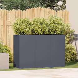 vidaXL Planter Outdoor Flower Pot Garden Raised Bed Patio Plant Pot Steel - steel/anthracite, 120 x 40 x 80 cm