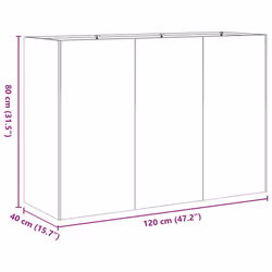 vidaXL Planter Outdoor Flower Pot Garden Raised Bed Patio Plant Pot Steel - steel/anthracite, 120 x 40 x 80 cm