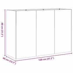 vidaXL Planter Outdoor Flower Pot Garden Raised Bed Patio Plant Pot Steel - weathering steel, 120 x 40 x 80 cm - Additional view 3