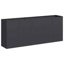 vidaXL Planter Outdoor Flower Pot Garden Raised Bed Patio Plant Pot Steel - steel/black, 200 x 40 x 80 cm