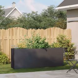 vidaXL Planter Outdoor Flower Pot Garden Raised Bed Patio Plant Pot Steel - steel/black, 200 x 40 x 80 cm - Additional view 2