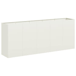 vidaXL Planter Outdoor Flower Pot Garden Raised Bed Patio Plant Pot Steel - steel/white, 200 x 40 x 80 cm
