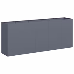 vidaXL Planter Outdoor Flower Pot Garden Raised Bed Patio Plant Pot Steel - steel/anthracite, 200 x 40 x 80 cm