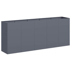vidaXL Planter Outdoor Flower Pot Garden Raised Bed Patio Plant Pot Steel - steel/anthracite, 200 x 40 x 80 cm