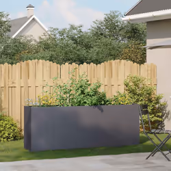 vidaXL Planter Outdoor Flower Pot Garden Raised Bed Patio Plant Pot Steel - steel/anthracite, 200 x 40 x 80 cm