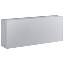 vidaXL Planter Outdoor Flower Pot Garden Raised Bed Patio Plant Pot Steel - galvanised steel, 200 x 40 x 80 cm