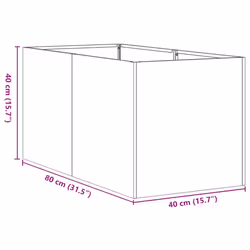 vidaXL Planter Outdoor Flower Pot Garden Raised Bed Patio Plant Pot Steel - weathering steel, 40 x 80 x 40 cm
