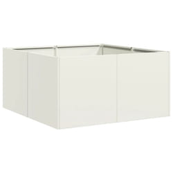 vidaXL Planter Outdoor Flower Pot Garden Raised Bed Patio Plant Pot Steel - steel/white, 80 x 80 x 40 cm