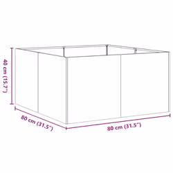 vidaXL Planter Outdoor Flower Pot Garden Raised Bed Patio Plant Pot Steel - steel/white, 80 x 80 x 40 cm