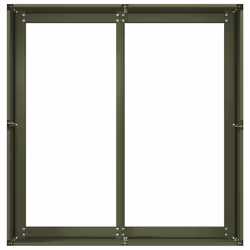 vidaXL Planter Outdoor Flower Pot Garden Raised Bed Patio Plant Pot Steel - steel/olive green, 80 x 80 x 40 cm - Additional view 4