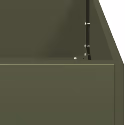 vidaXL Planter Outdoor Flower Pot Garden Raised Bed Patio Plant Pot Steel - steel/olive green, 80 x 80 x 40 cm - Additional view 6